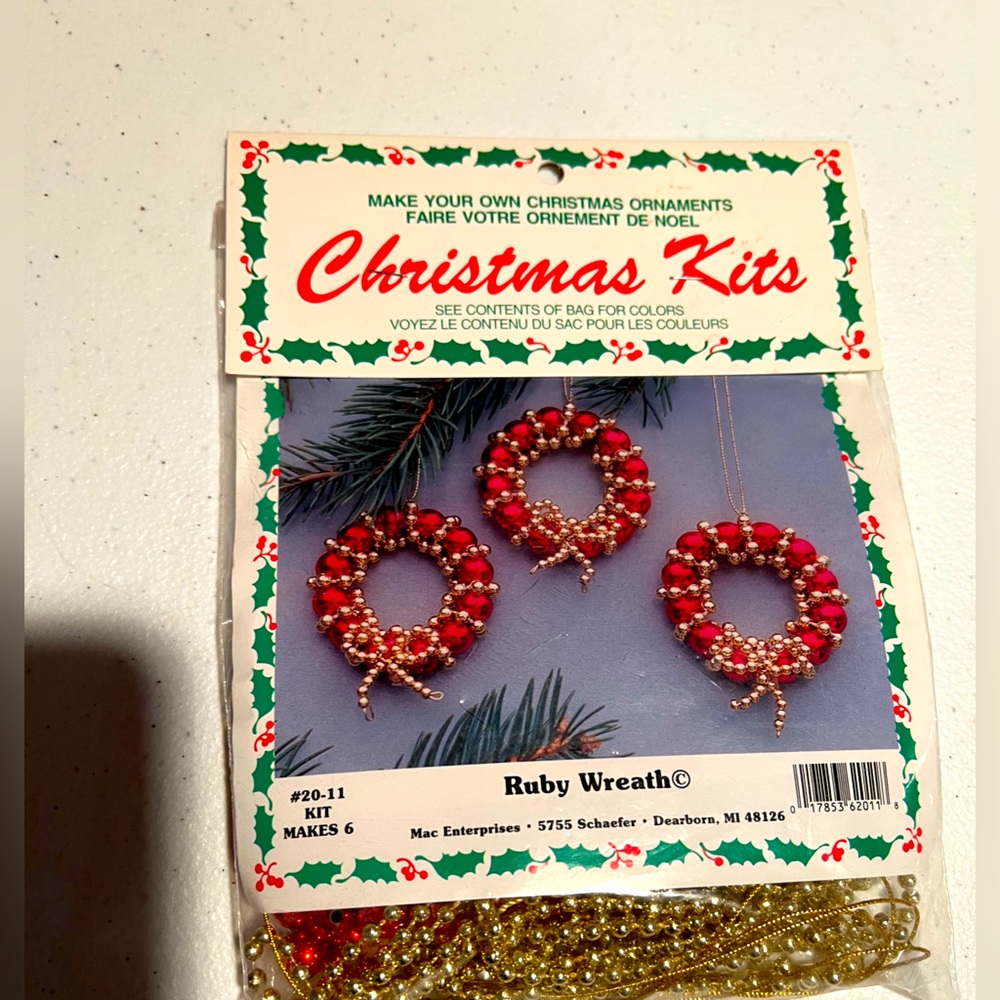 Christmas Kit - make your own ornaments - ruby wreaths